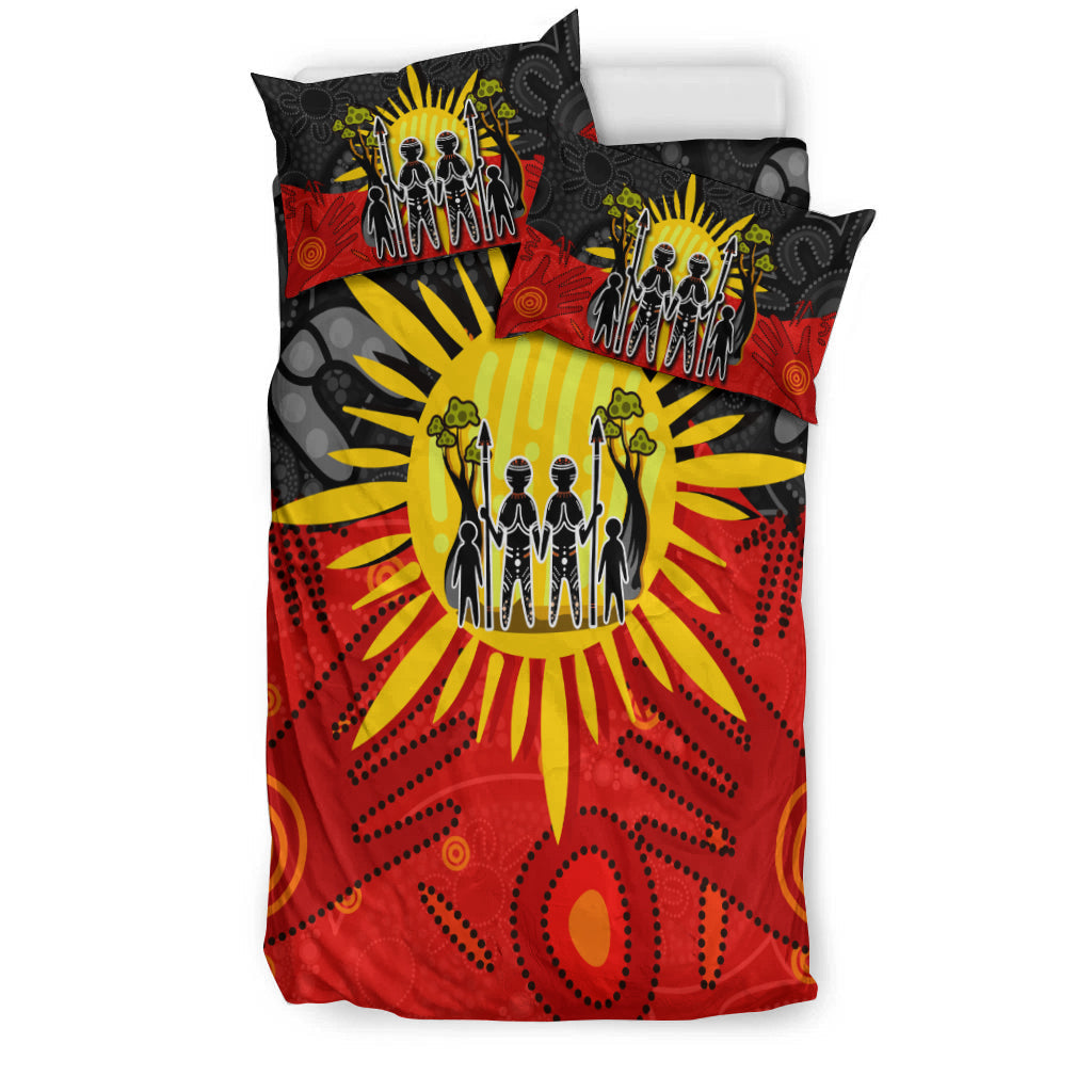 Aboriginal Family Bedding Set Flag Style - Vibe Hoodie Shop