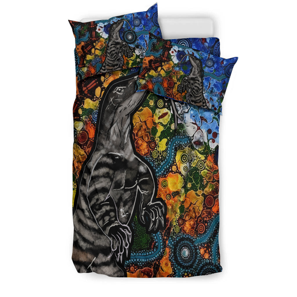 Aboriginal Lizard Tribal Bedding Set - Vibe Hoodie Shop