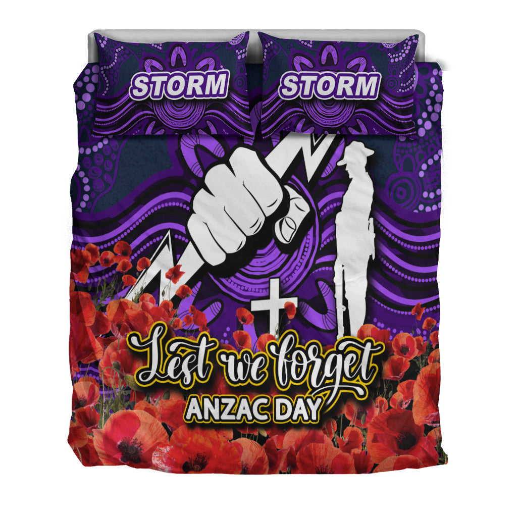 Storm Bedding Set ANZAC Day Poppy Flowers With Aboriginal - Vibe Hoodie Shop
