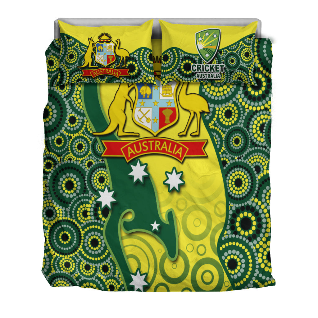 Cricket Bedding Set Australian Cricket Aboriginal Dot Patterns - Vibe Hoodie Shop