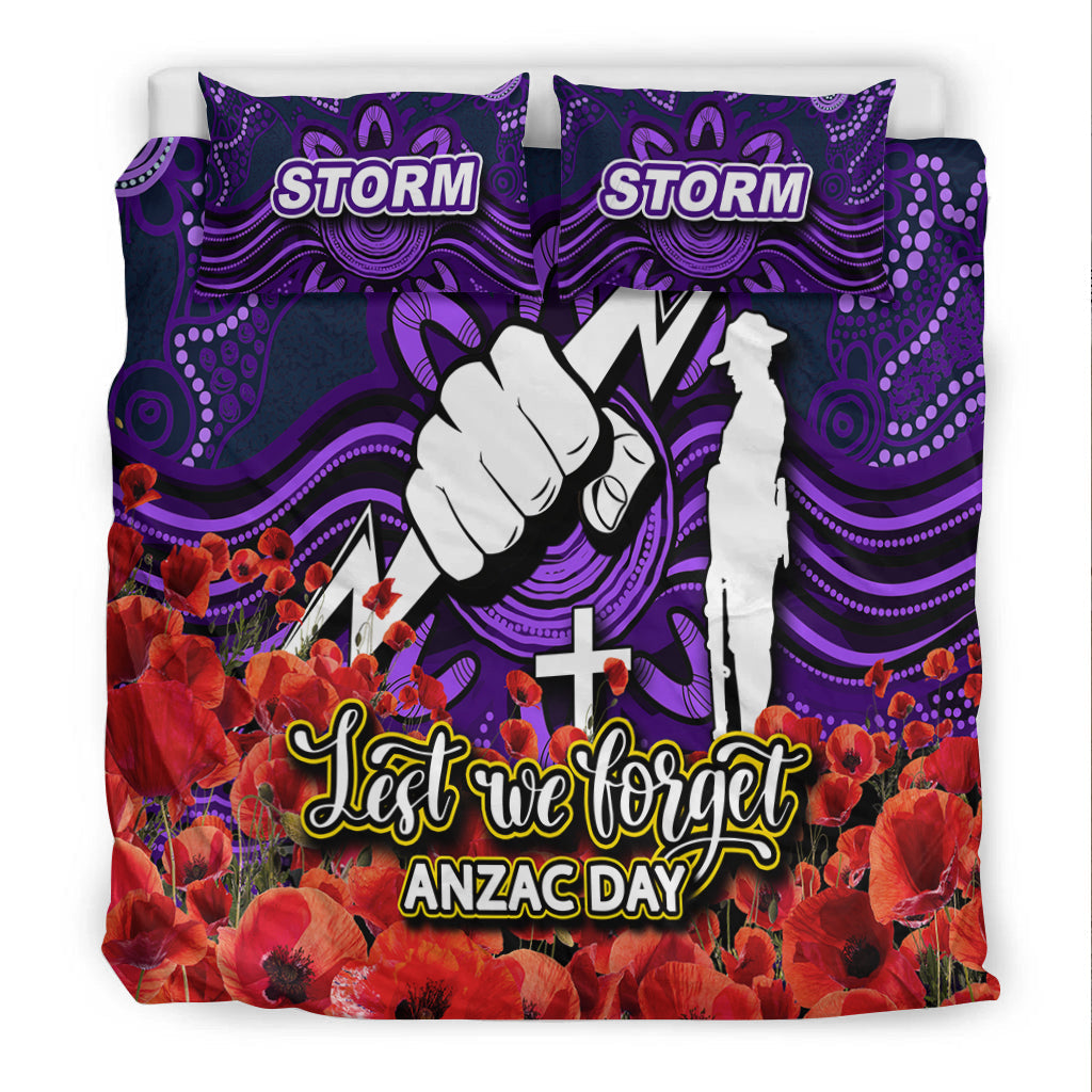 Storm Bedding Set ANZAC Day Poppy Flowers With Aboriginal - Vibe Hoodie Shop