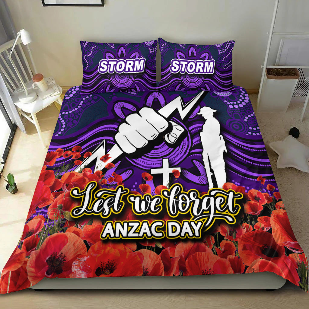 Storm Bedding Set ANZAC Day Poppy Flowers With Aboriginal - Vibe Hoodie Shop