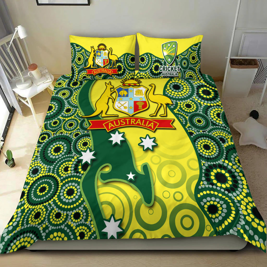 Cricket Bedding Set Australian Cricket Aboriginal Dot Patterns - Vibe Hoodie Shop