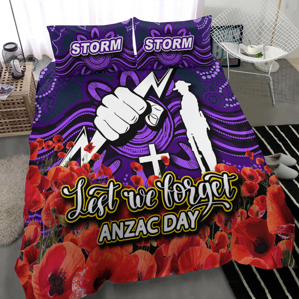 Storm Bedding Set ANZAC Day Poppy Flowers With Aboriginal - Vibe Hoodie Shop