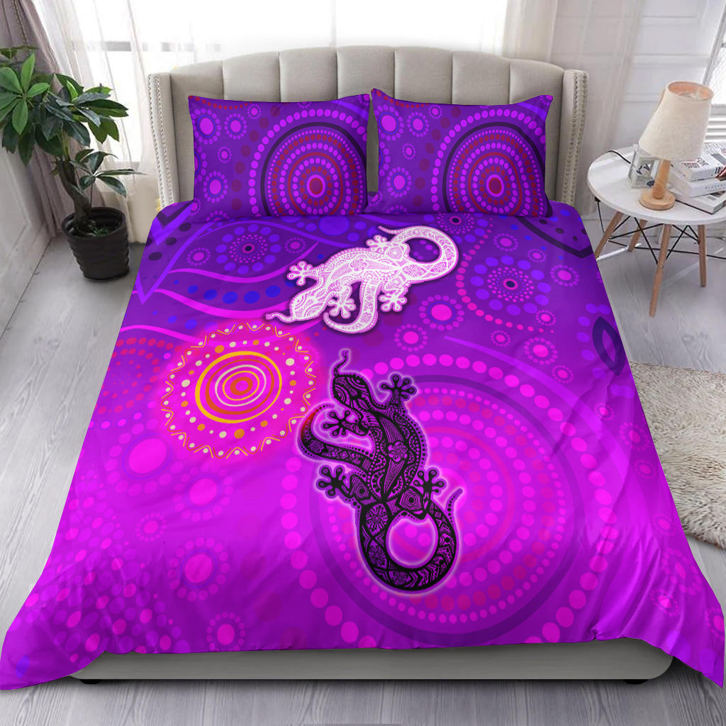 Aboriginal Art Lizards Bedding Set Indigenous Unique Vibes - Vibe Hoodie Shop