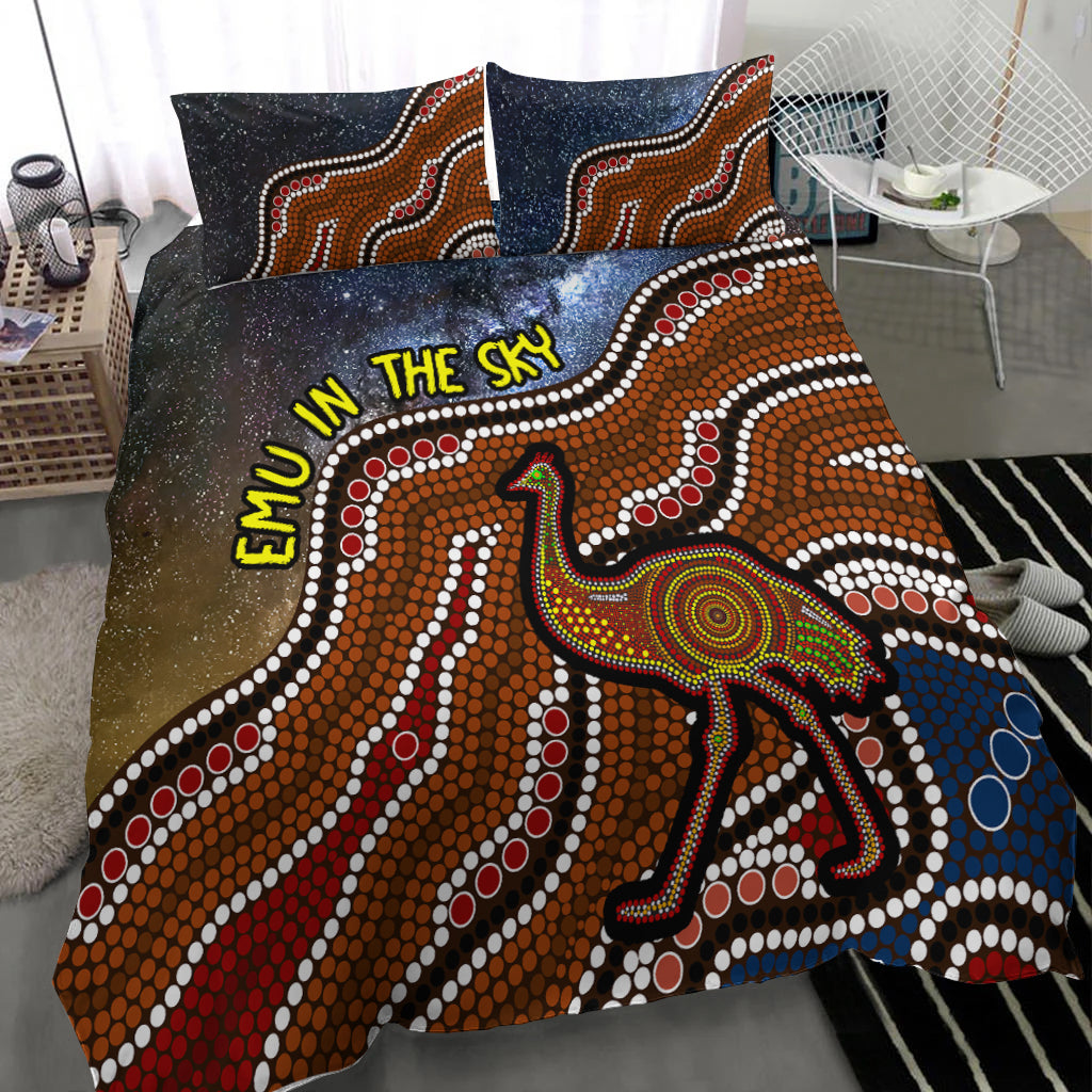 Emu In The Sky Australia Aboriginal Bedding Set - - Vibe Hoodie Shop