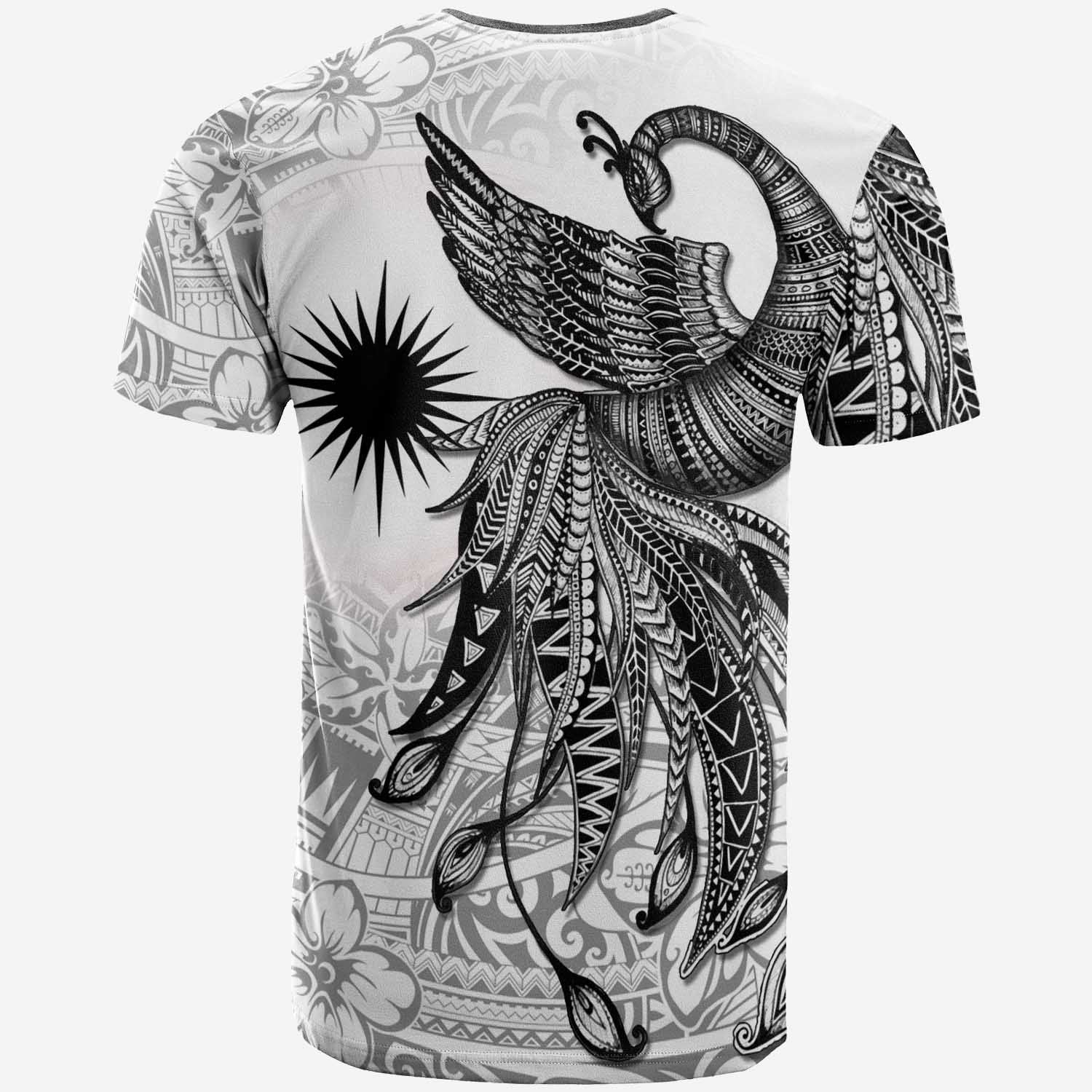 Marshall Islands Custom Personalised T shirt - Polynesian Phoenix Bird, Fairytales Bird Black - Vibe Hoodie Shop