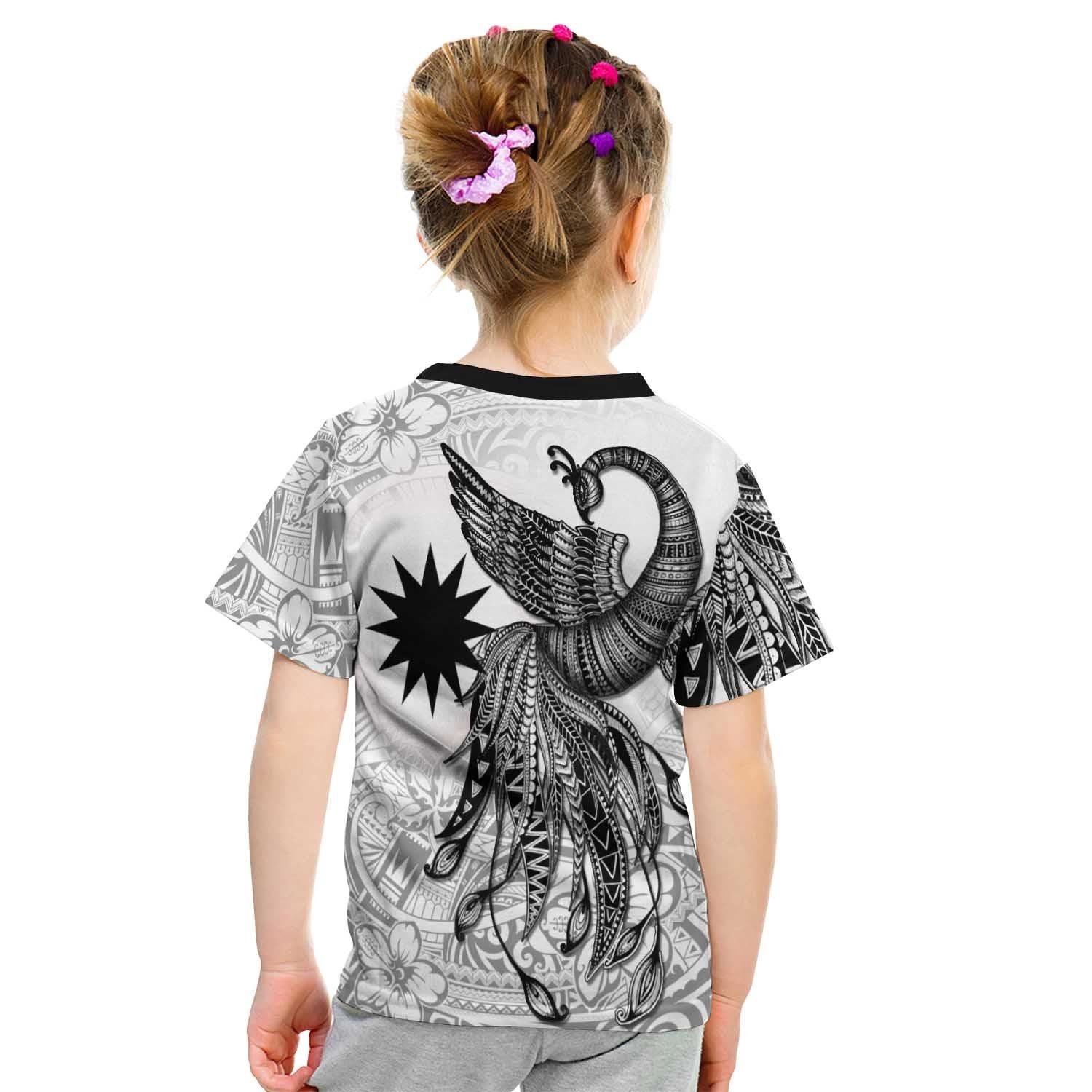 Nauru Custom Personalised T shirt - Polynesian Phoenix Bird, Fairytales Bird Black - Vibe Hoodie Shop