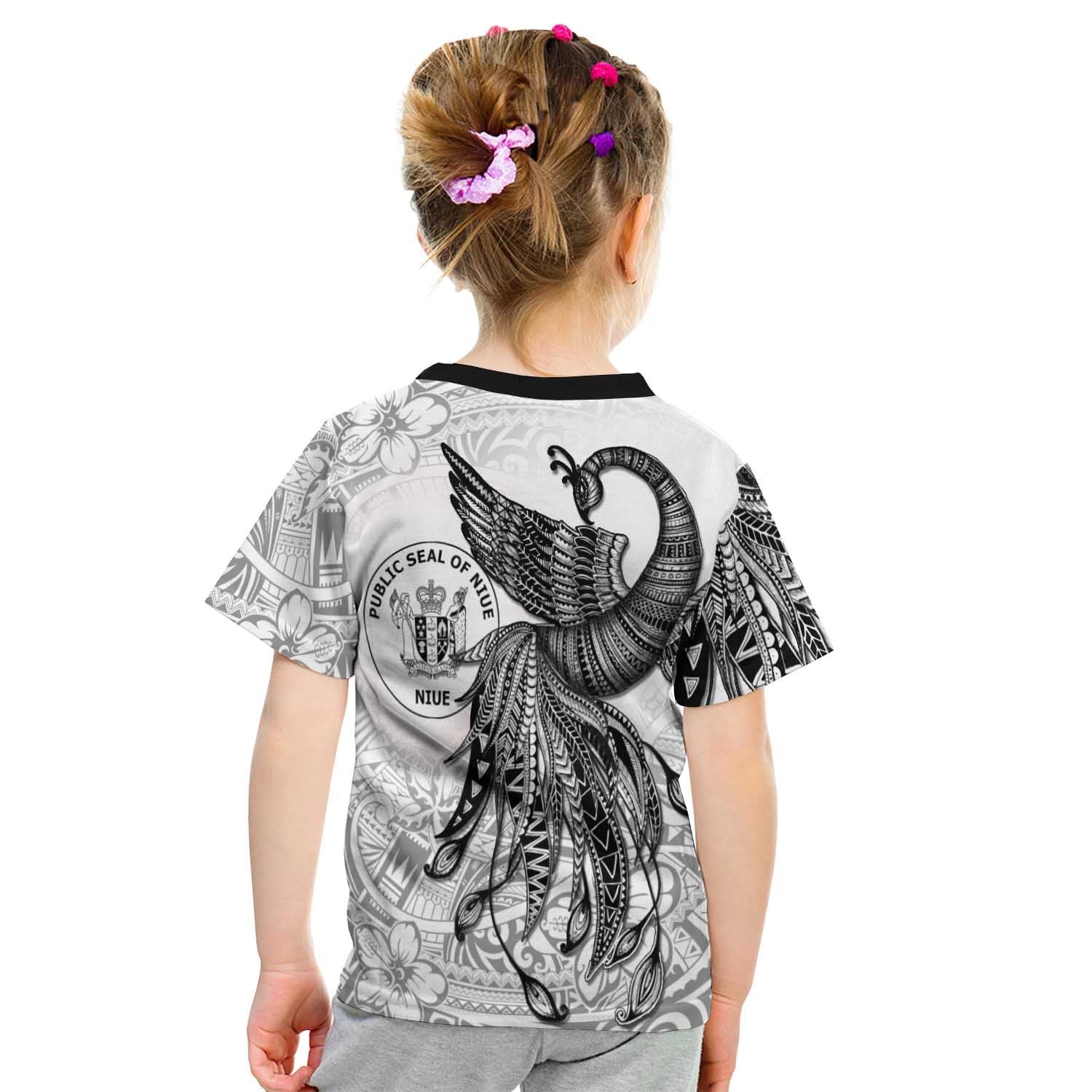 Niue Custom Personalised T shirt - Polynesian Phoenix Bird, Fairytales Bird Black - Vibe Hoodie Shop