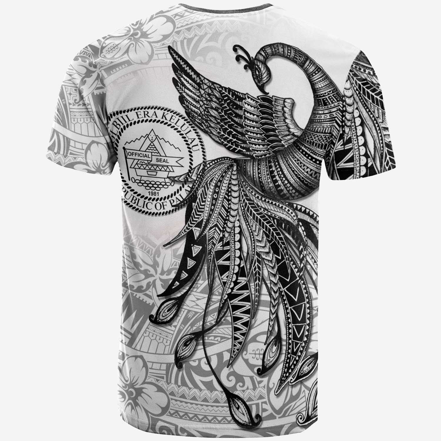 Palau Custom Personalised T shirt - Polynesian Phoenix Bird, Fairytales Bird Black - Vibe Hoodie Shop