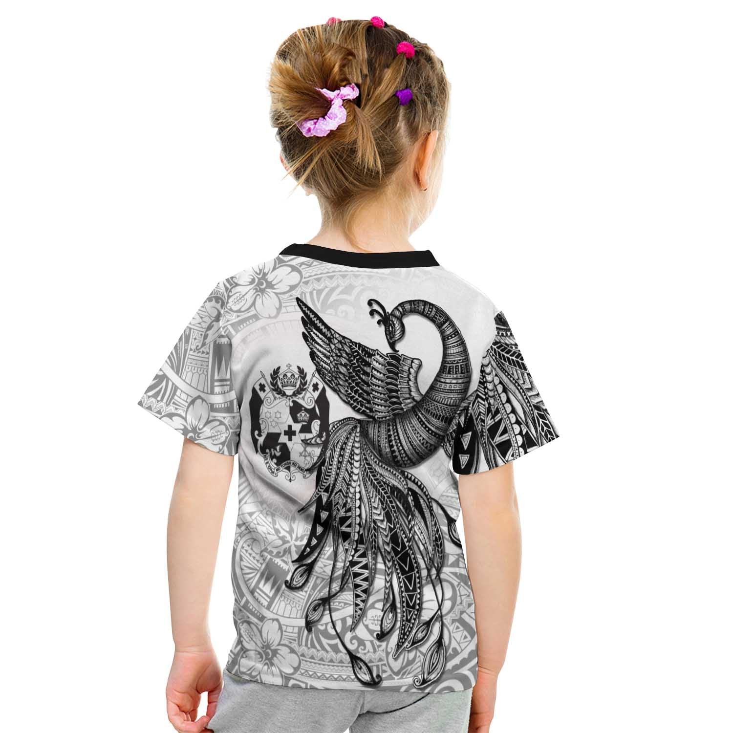 Tonga Custom Personalised T shirt - Polynesian Phoenix Bird, Fairytales Bird Black - Vibe Hoodie Shop