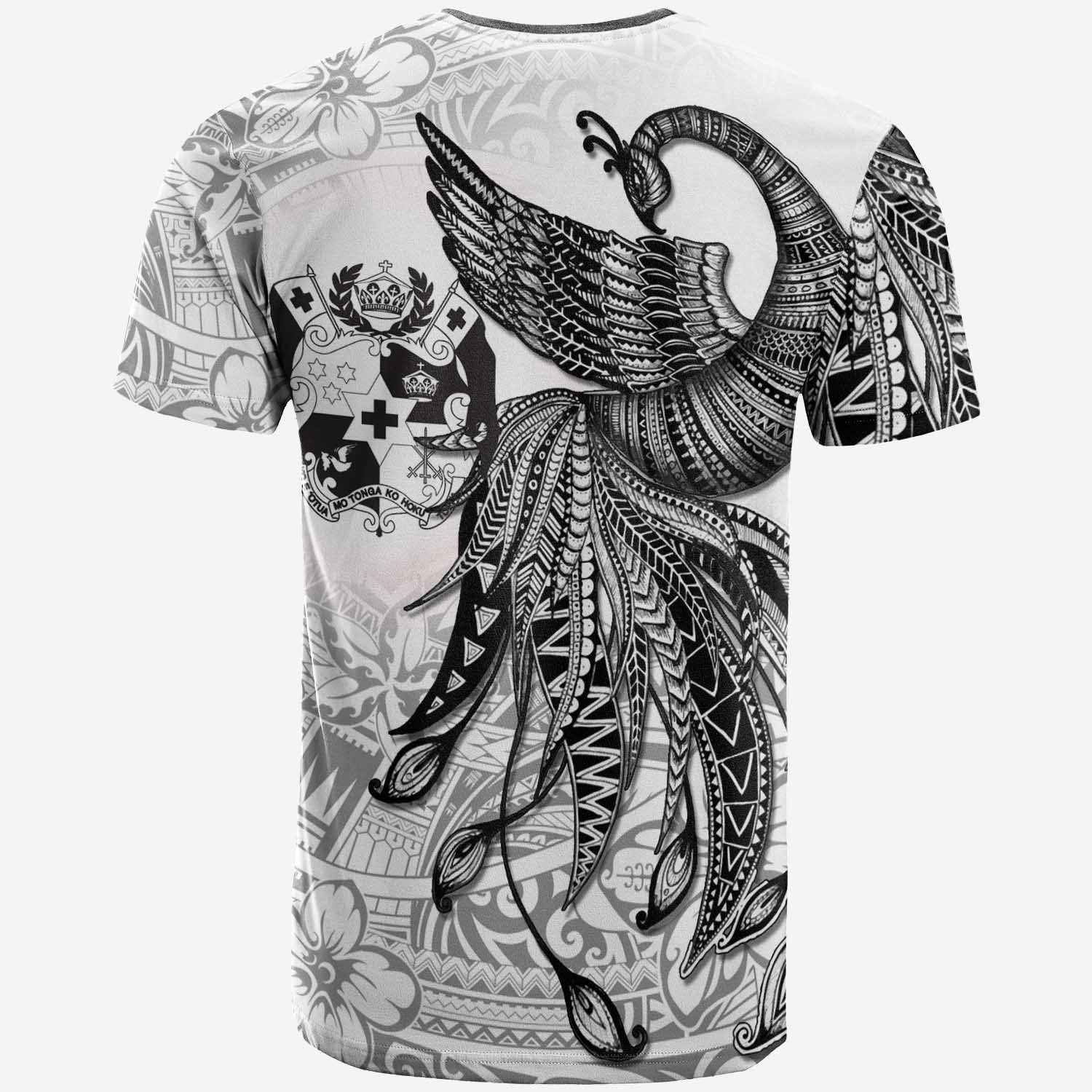 Tonga Custom Personalised T shirt - Polynesian Phoenix Bird, Fairytales Bird Black - Vibe Hoodie Shop