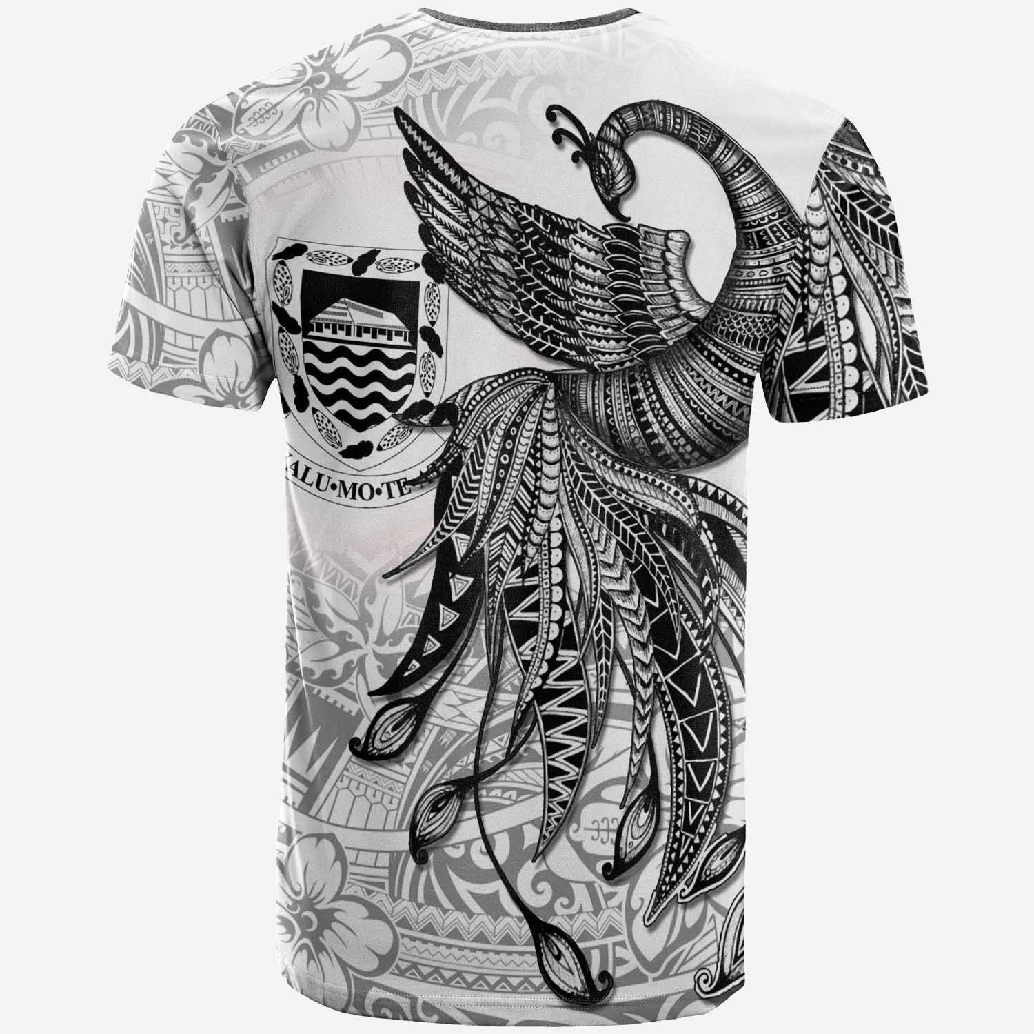 Tuvalu Custom Personalised T shirt - Polynesian Phoenix Bird, Fairytales Bird Black - Vibe Hoodie Shop