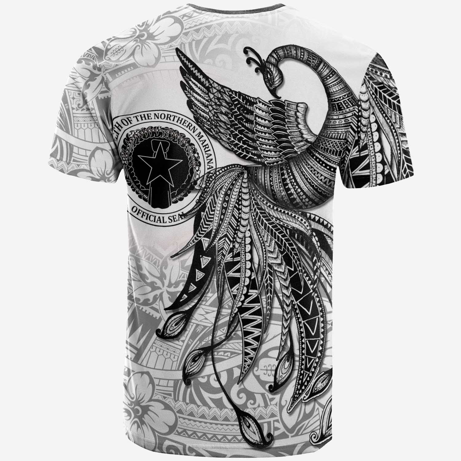 Northern Mariana Islands T shirt - Polynesian Phoenix Bird, Fairytales Bird Black - Vibe Hoodie Shop