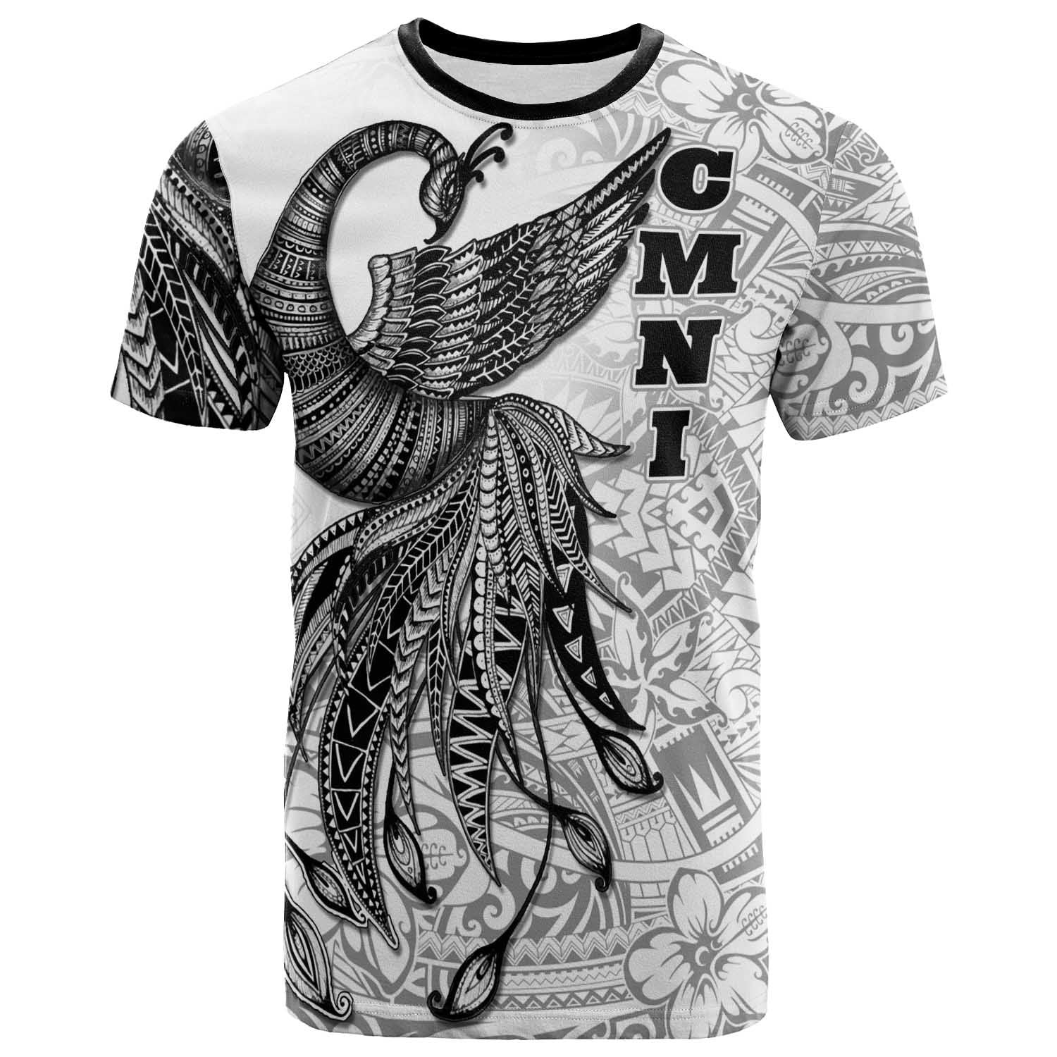 Northern Mariana Islands T shirt - Polynesian Phoenix Bird, Fairytales Bird Black - Vibe Hoodie Shop