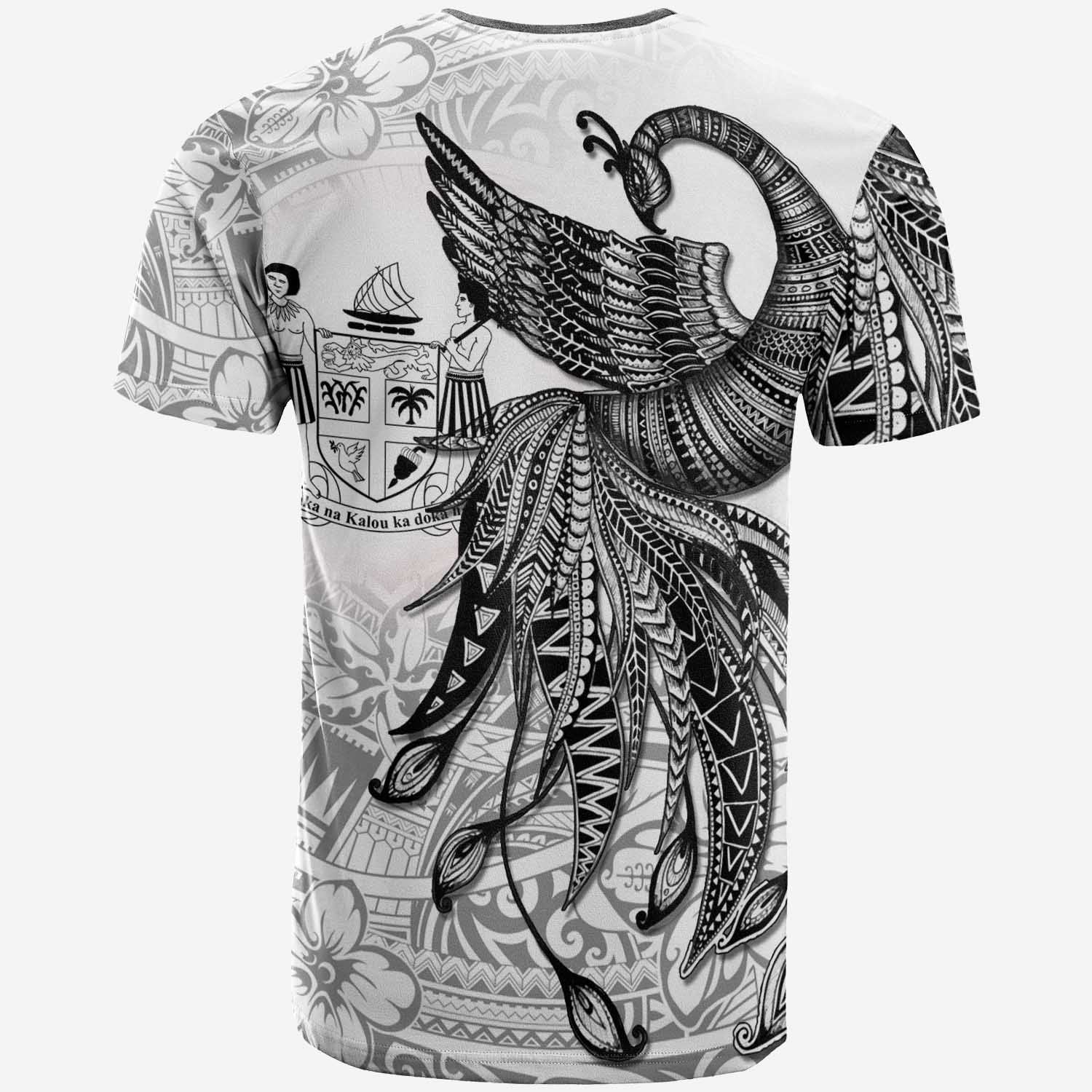 Fiji T shirt - Polynesian Phoenix Bird, Fairytales Bird Black - Vibe Hoodie Shop