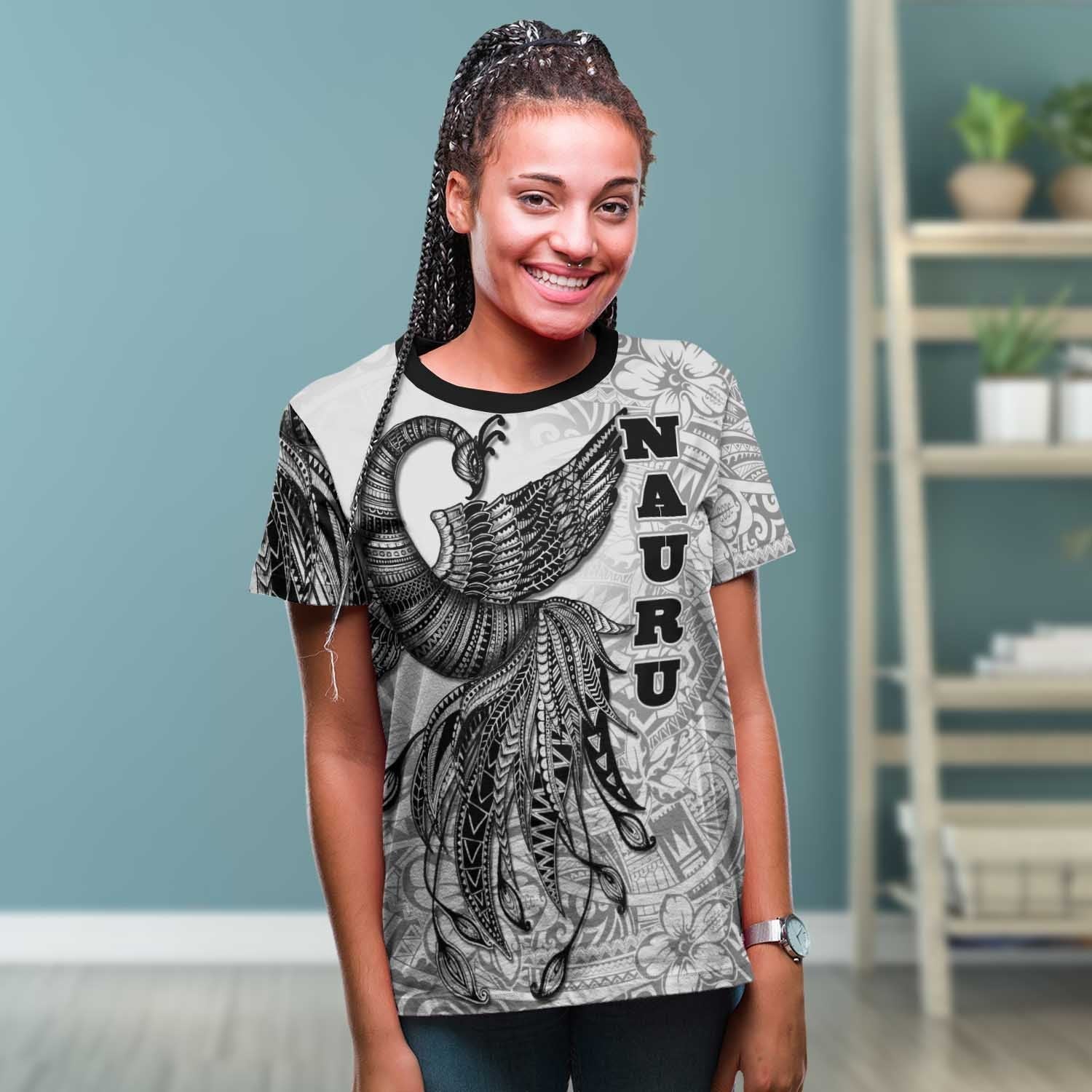 Nauru T shirt - Polynesian Phoenix Bird, Fairytales Bird Black - Vibe Hoodie Shop
