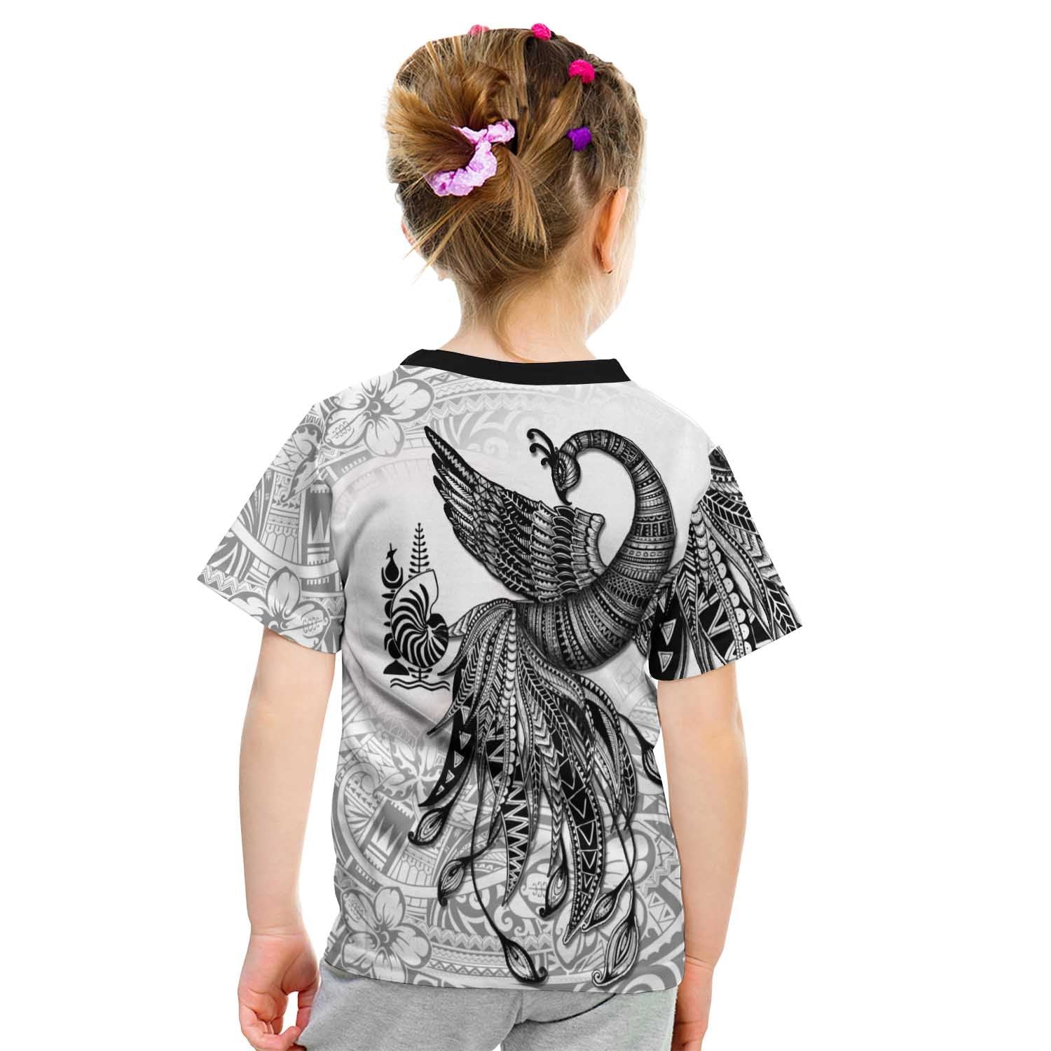 New Caledonia T shirt - Polynesian Phoenix Bird, Fairytales Bird Black - Vibe Hoodie Shop