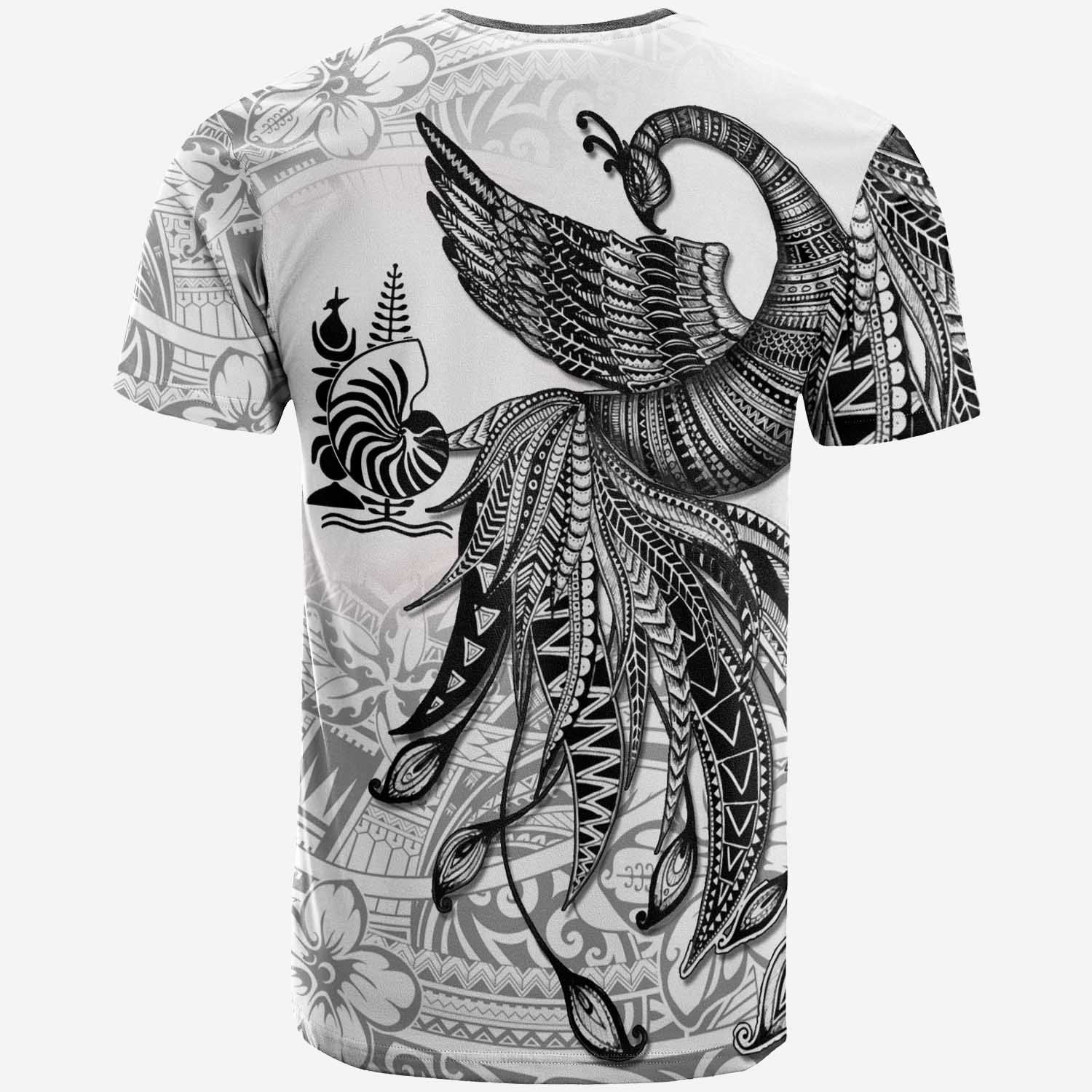 New Caledonia T shirt - Polynesian Phoenix Bird, Fairytales Bird Black - Vibe Hoodie Shop
