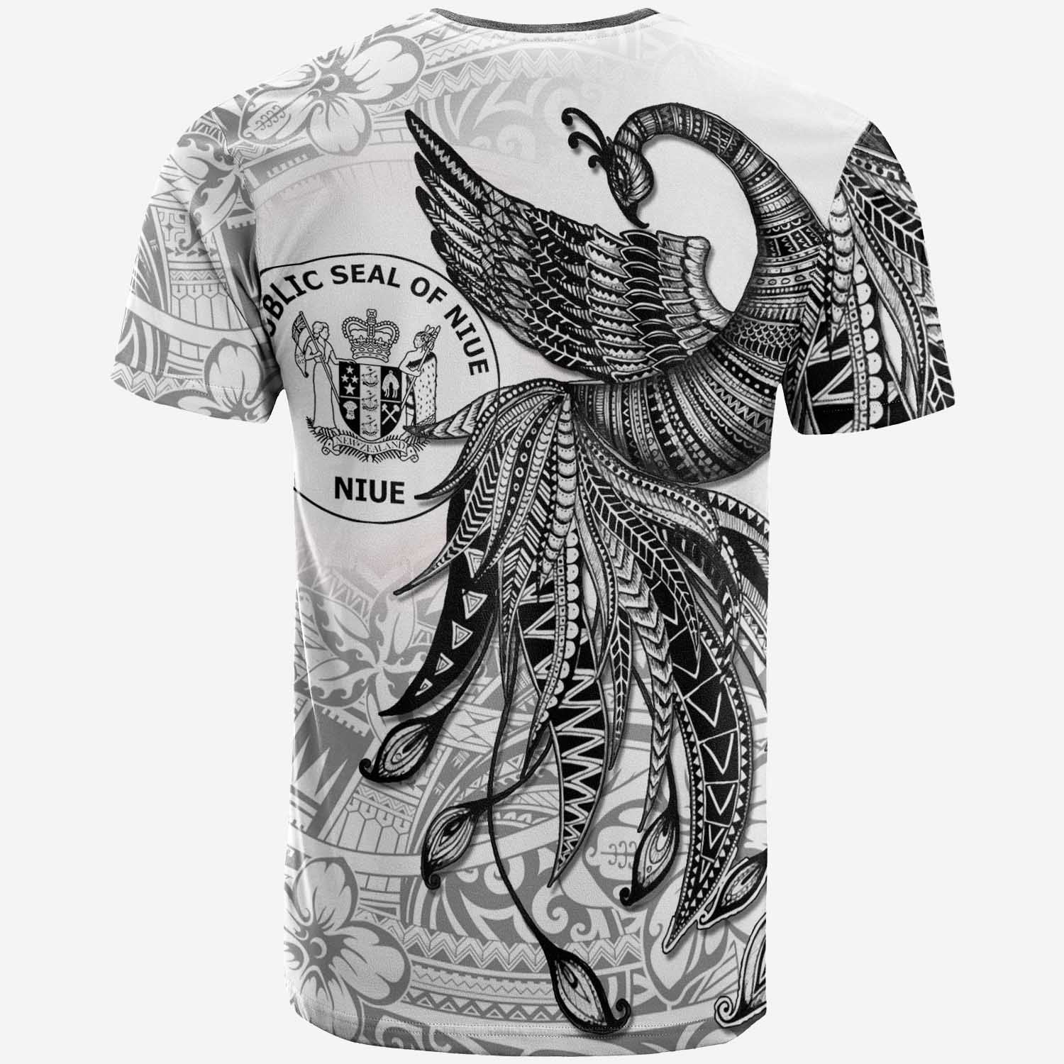 Niue T shirt - Polynesian Phoenix Bird, Fairytales Bird Black - Vibe Hoodie Shop