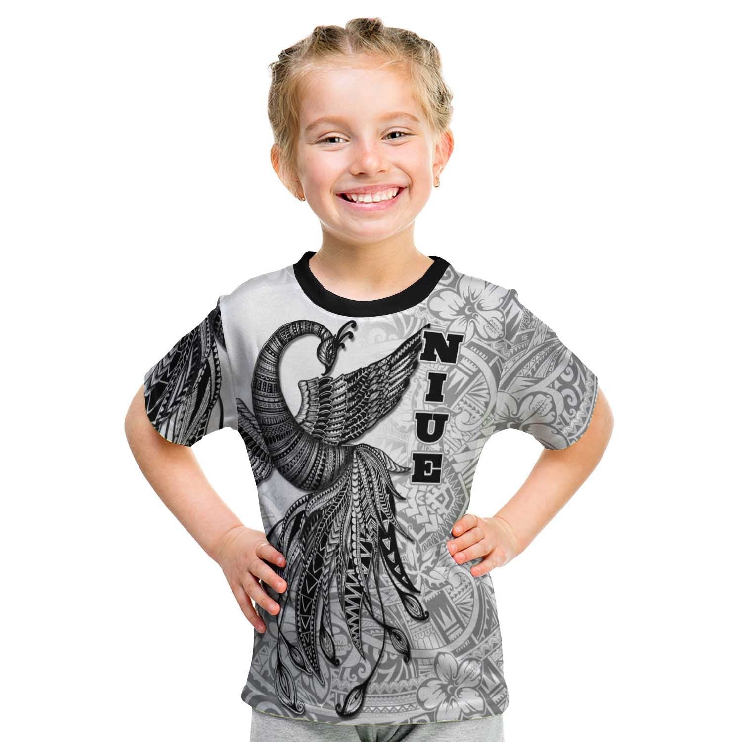 Niue T shirt - Polynesian Phoenix Bird, Fairytales Bird Black - Vibe Hoodie Shop