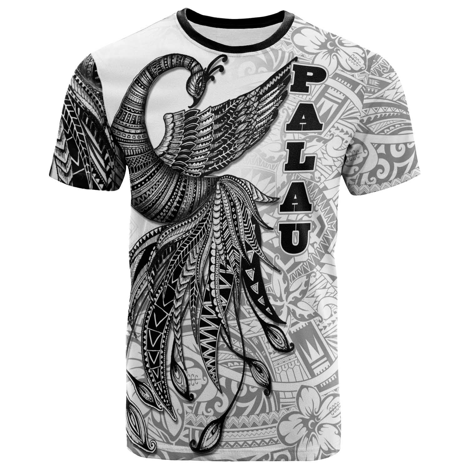 Palau T shirt - Polynesian Phoenix Bird, Fairytales Bird Black - Vibe Hoodie Shop