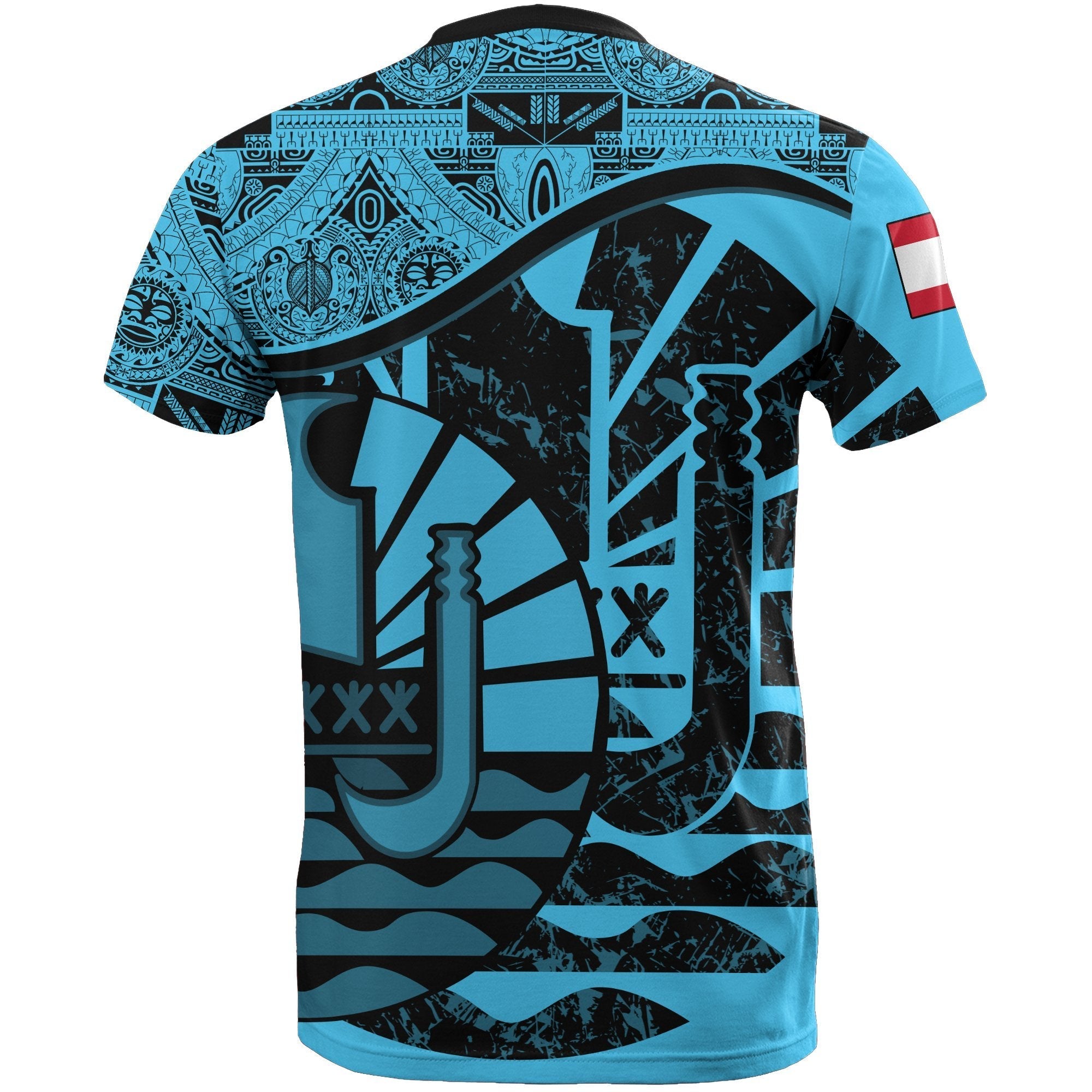 Tahiti Bleu Clair Coat Of Arms T shirts - Vibe Hoodie Shop
