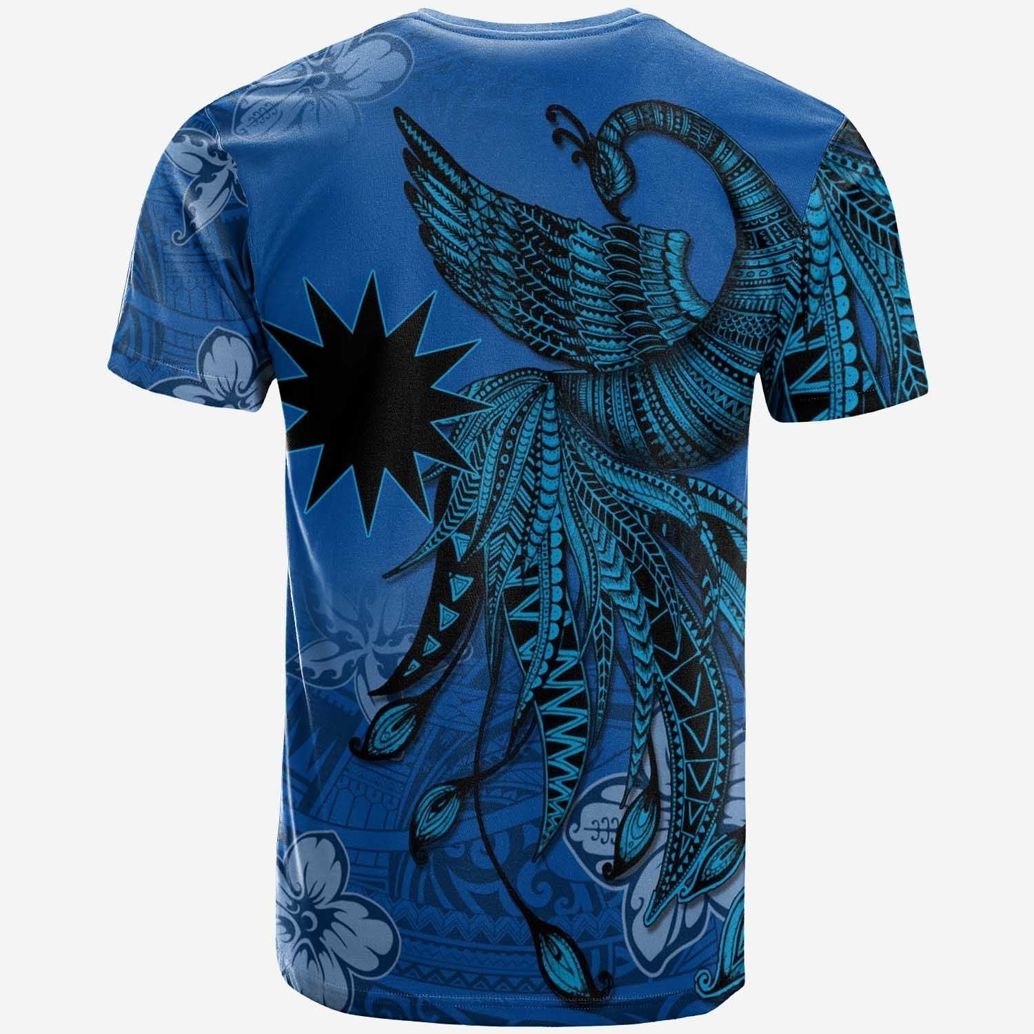 Nauru Custom Personalised T shirt - Polynesian Phoenix Bird, Fairytales Bird Blue - Vibe Hoodie Shop