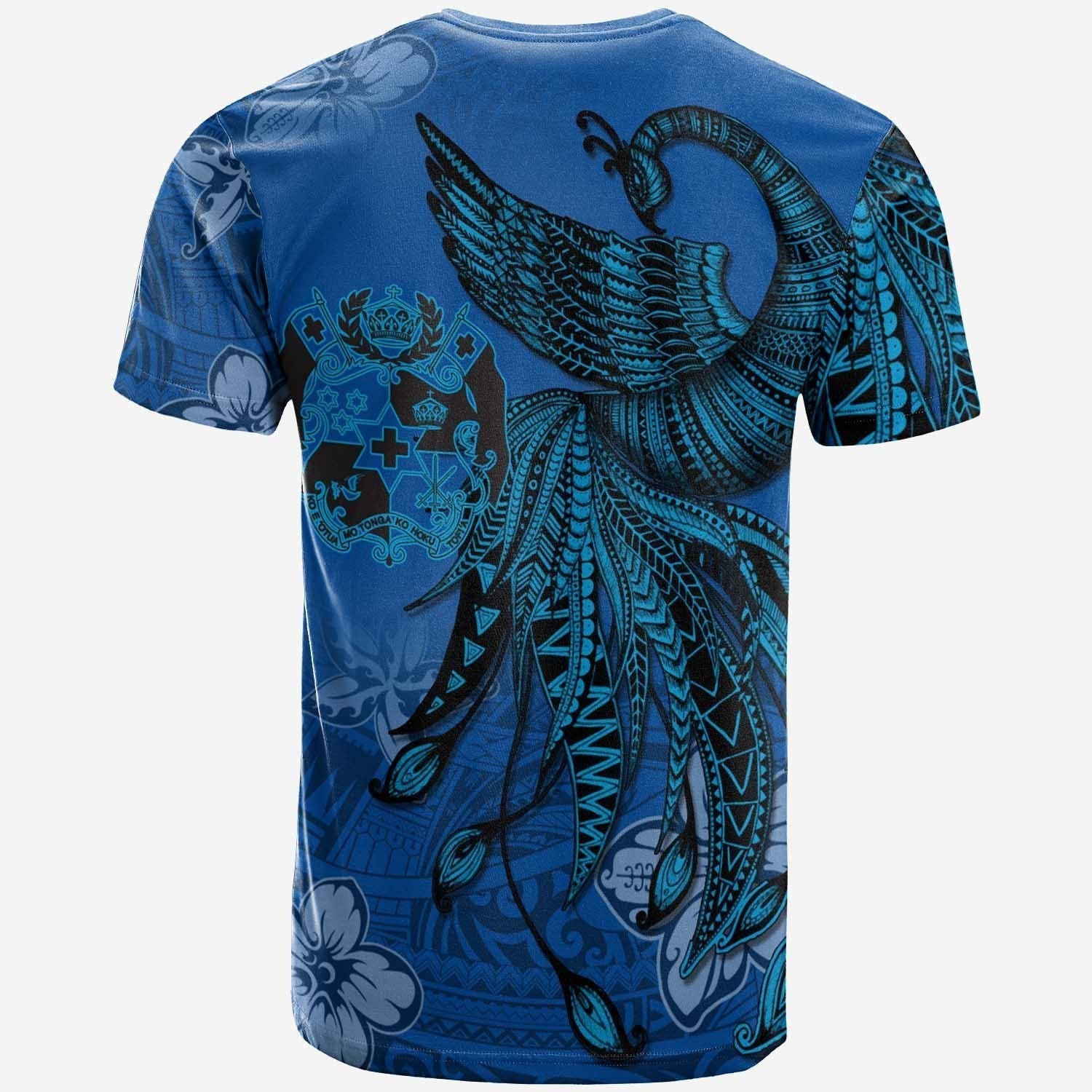 Tonga Custom Personalised T shirt - Polynesian Phoenix Bird, Fairytales Bird Blue - Vibe Hoodie Shop