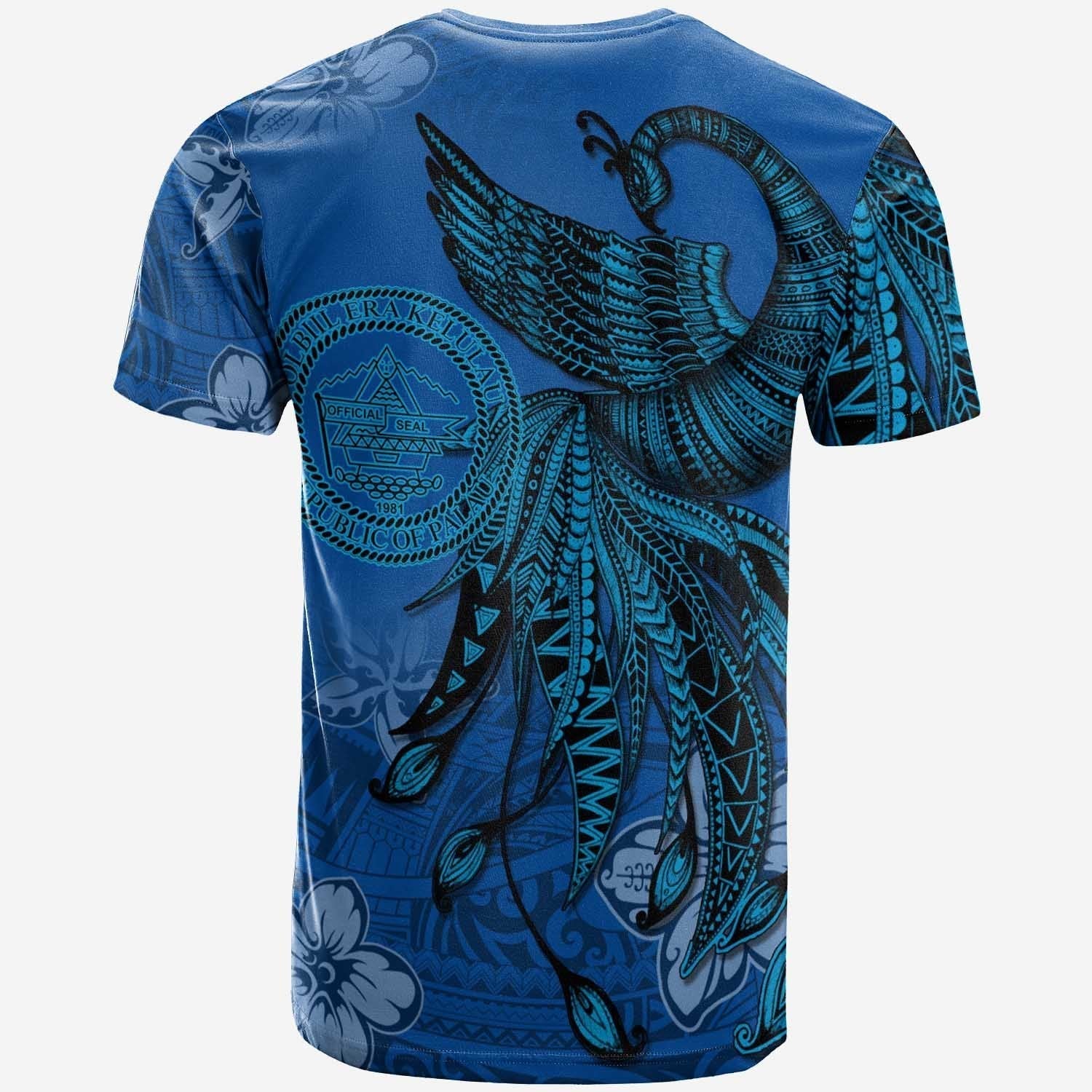 Palau T shirt - Polynesian Phoenix Bird, Fairytales Bird Blue - Vibe Hoodie Shop