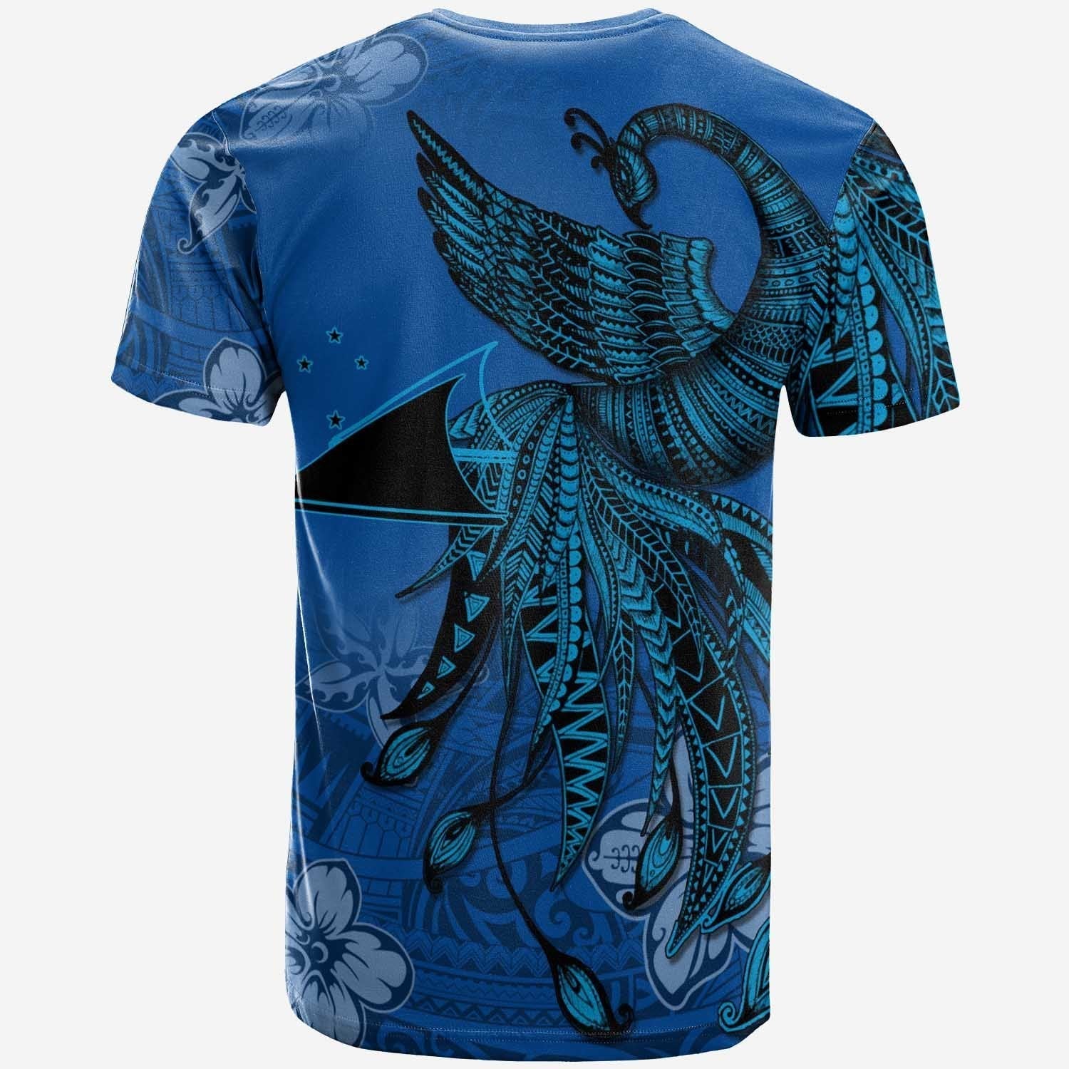 Tokelau T shirt - Polynesian Phoenix Bird, Fairytales Bird Blue - Vibe Hoodie Shop