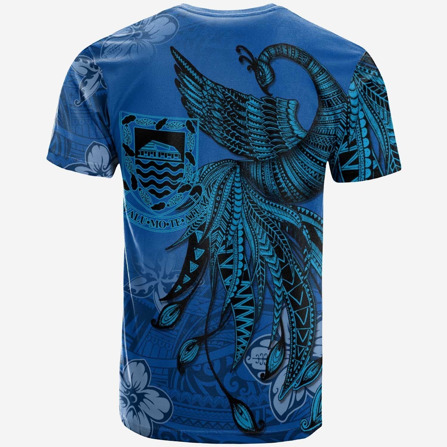 Tuvalu T shirt - Polynesian Phoenix Bird, Fairytales Bird Blue - Vibe Hoodie Shop