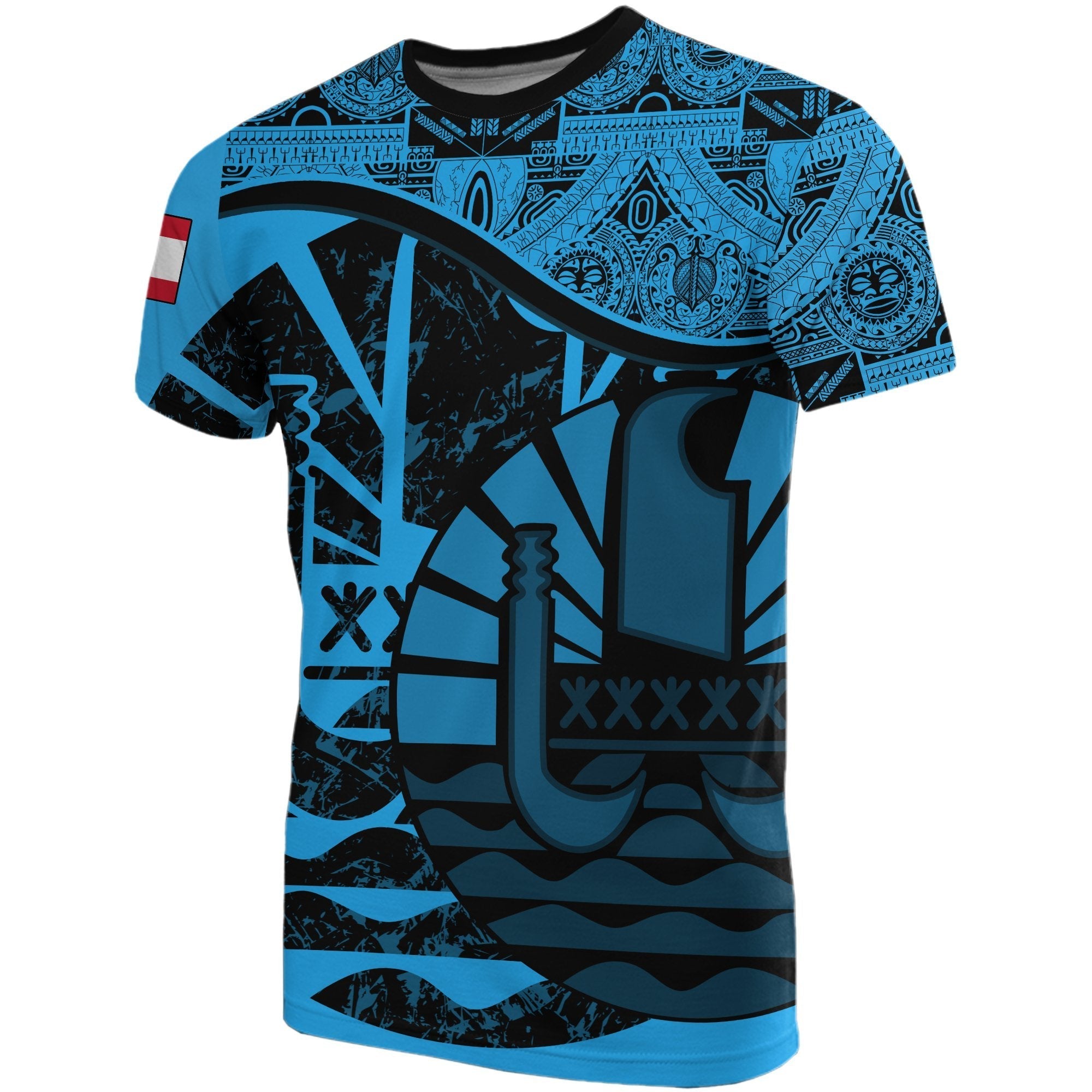 Tahiti Blue Coat Of Arms T shirts - Vibe Hoodie Shop