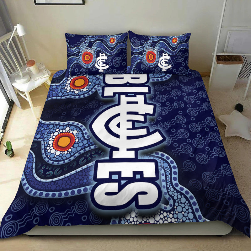 Carlton Blues Indigenous Aboriginal Style Bedding Set - Vibe Hoodie Shop