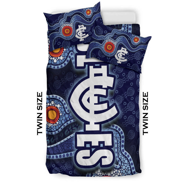 Carlton Blues Indigenous Aboriginal Style Bedding Set - Vibe Hoodie Shop