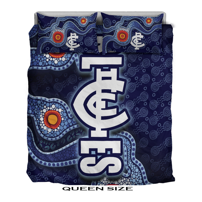 Carlton Blues Indigenous Aboriginal Style Bedding Set - Vibe Hoodie Shop