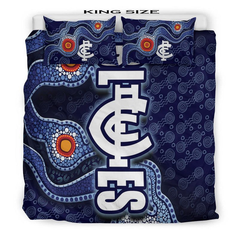 Carlton Blues Indigenous Aboriginal Style Bedding Set - Vibe Hoodie Shop