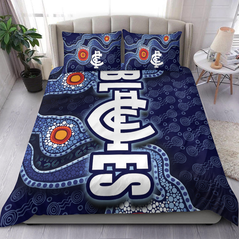 Carlton Blues Indigenous Aboriginal Style Bedding Set - Vibe Hoodie Shop