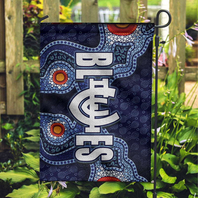 Carlton Blues Indigenous Aboriginal Style Garden Flag - Vibe Hoodie Shop