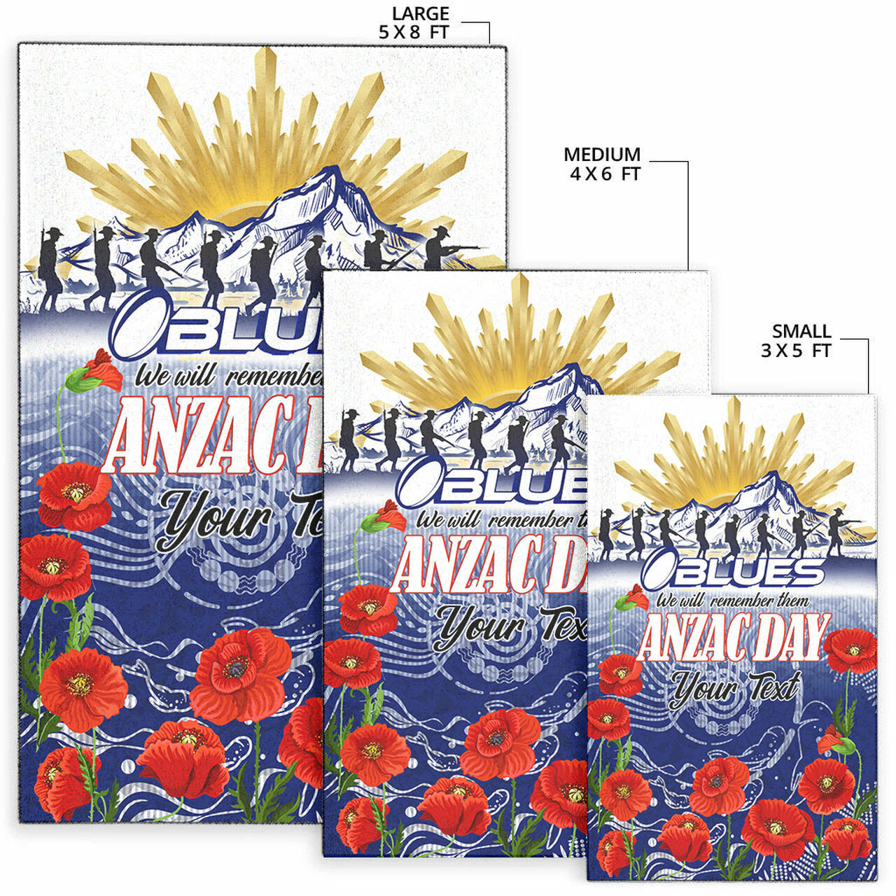 Blues Rugby Area Rug - Custom ANZAC Blues Rugby Mountain Style Area Rug LT10 - Vibe Hoodie Shop