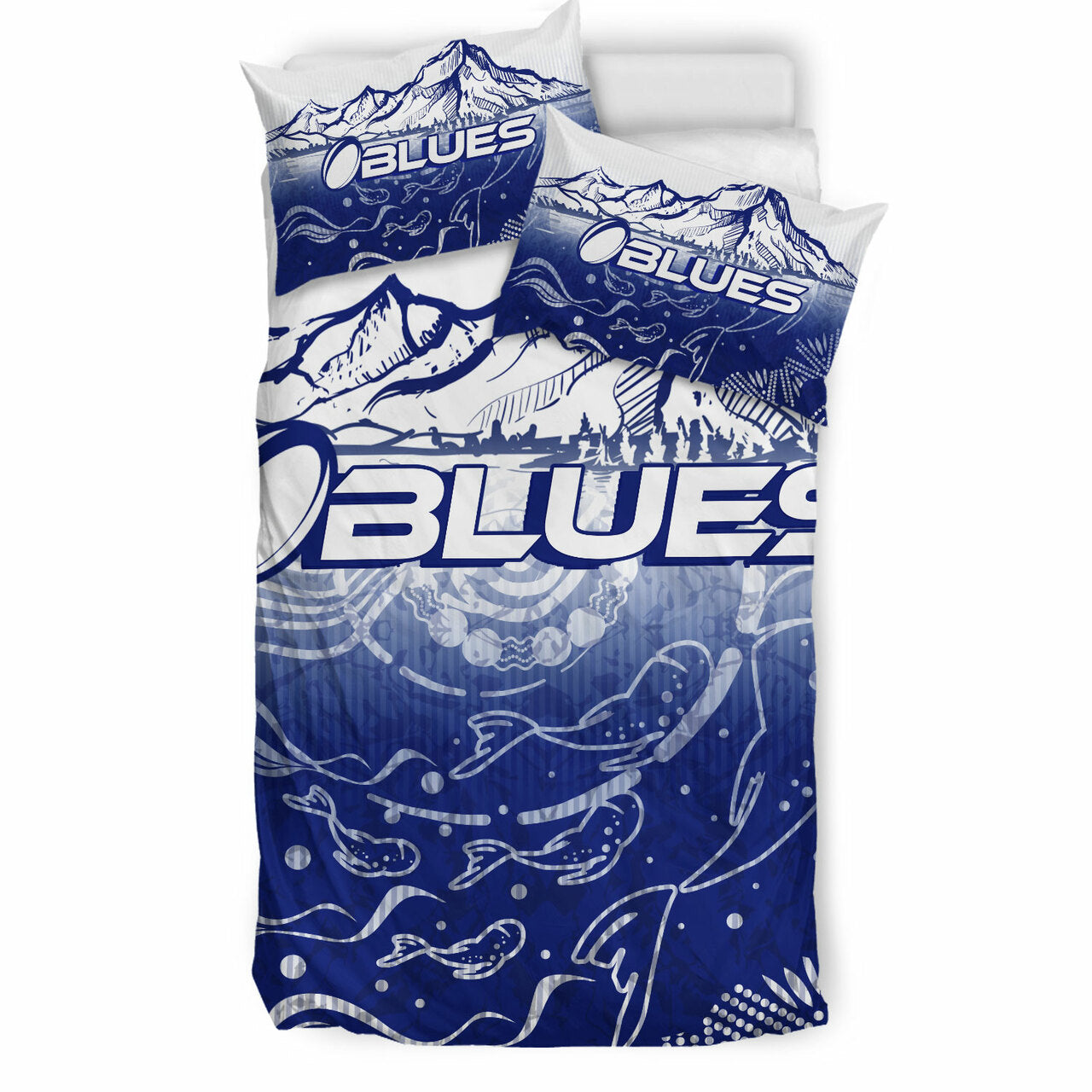Blues Rugby Bedding Set - Custom Blues Rugby Mountain Style Bedding Set LT10 - Vibe Hoodie Shop