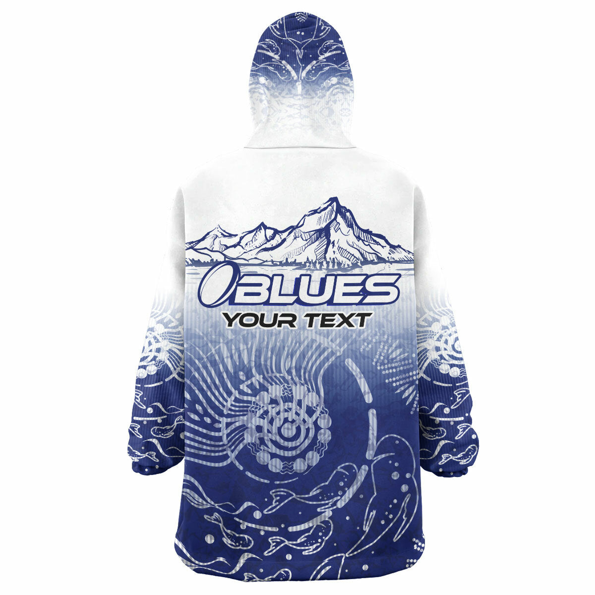 Blues Rugby Snug Hoodie - Custom Blues Rugby Mountain Style Wearable Blanket Hoodie RLT14 - Vibe Hoodie Shop
