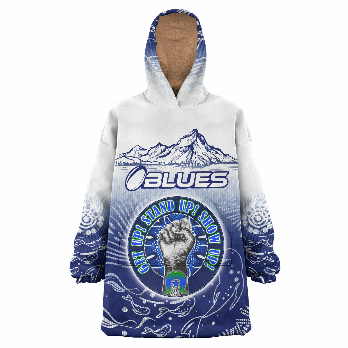 Blues Rugby Snug Hoodie - Custom Naidoc Week Blues Rugby Mountain Style Wearable Blanket Hoodie RLT14 - Vibe Hoodie Shop