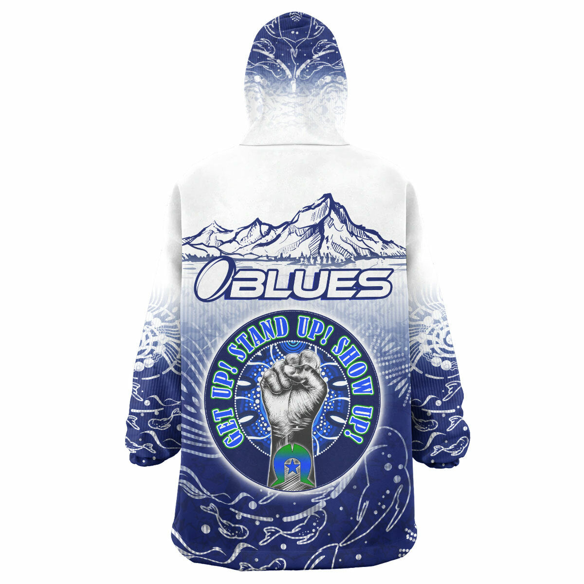 Blues Rugby Snug Hoodie - Custom Naidoc Week Blues Rugby Mountain Style Wearable Blanket Hoodie RLT14 - Vibe Hoodie Shop