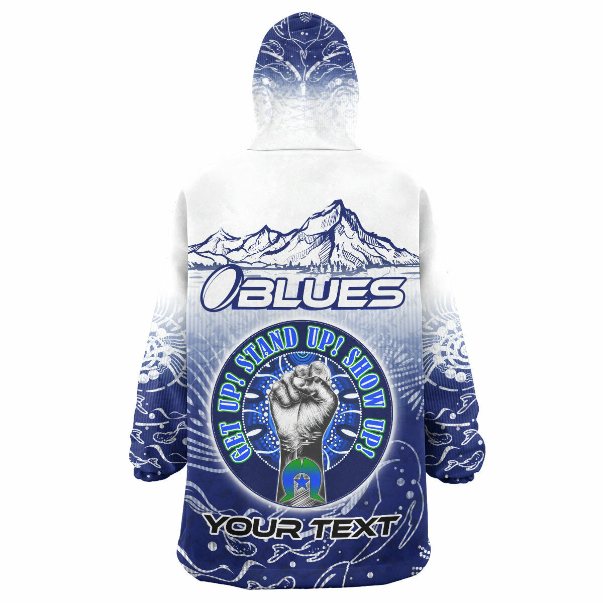 Blues Rugby Snug Hoodie - Custom Naidoc Week Blues Rugby Mountain Style Wearable Blanket Hoodie RLT14 - Vibe Hoodie Shop