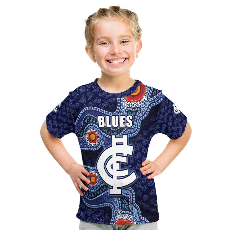 Carlton Blues Indigenous Aboriginal Style T Shirt  LT9 - Vibe Hoodie Shop