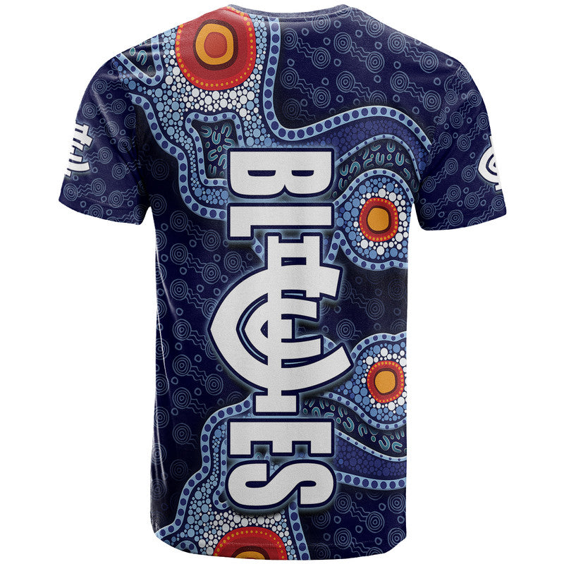 Carlton Blues Indigenous Aboriginal Style T Shirt  LT9 - Vibe Hoodie Shop