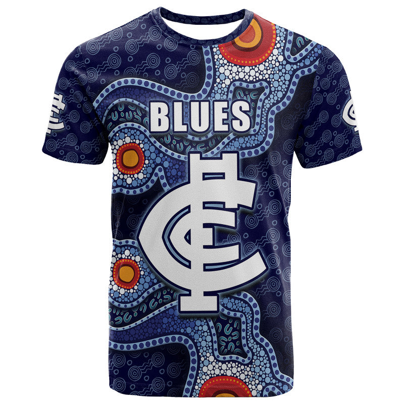 (Custom Personalised) Carlton Blues Indigenous Aboriginal Style T Shirt  LT9 - Vibe Hoodie Shop