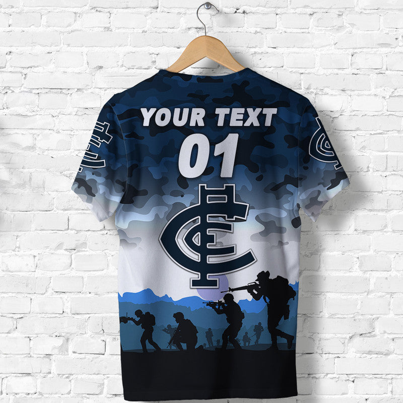 (Custom Personalised) Carlton Blues ANZAC T shirt Simple Style - Vibe Hoodie Shop