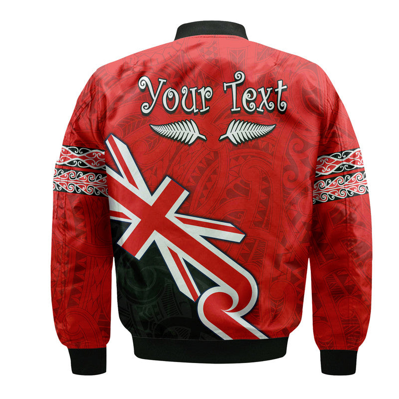 (Custom Personalised) Waitangi Bomber Jacket Aotearoa Tino Rangatiratanga Flag with Silver Fern - Vibe Hoodie Shop